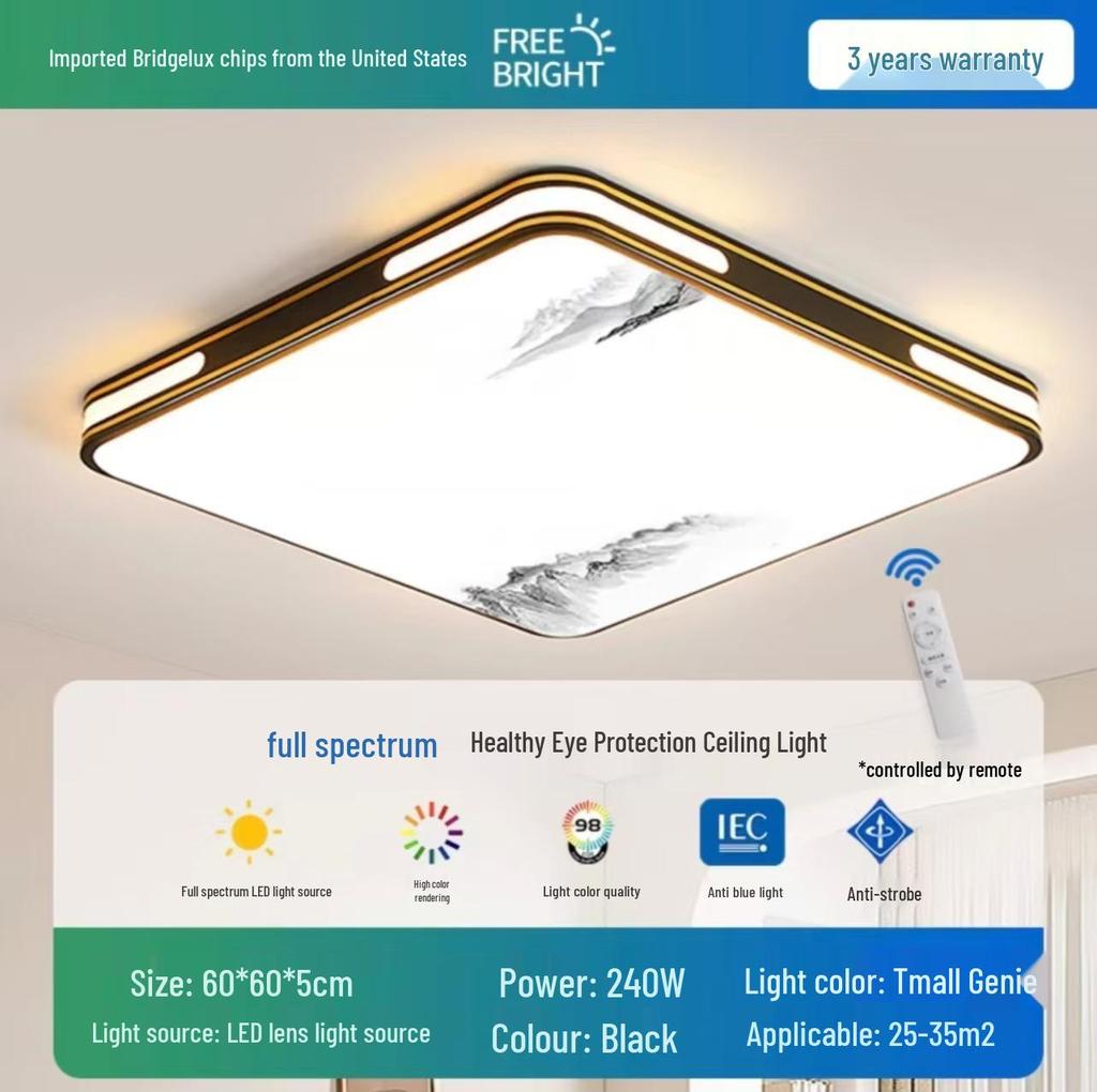 2025 LED Ceiling Light: Bright Core Design for Living, Bedroom, Study, and Dining Rooms, Wrought Iron Fixture