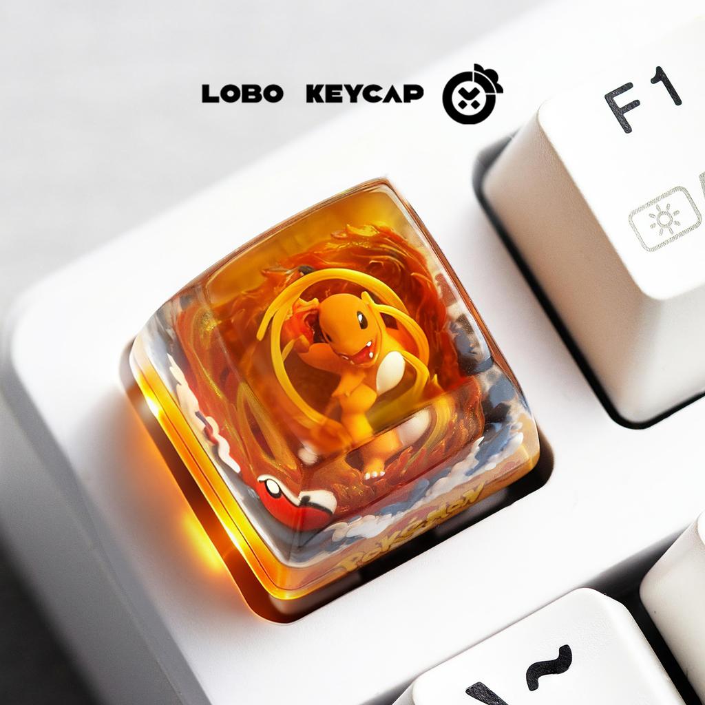 Pokemon Bulbasaur Charmander Transparent Keycap Keyboard Accessories Kawaii Anime Resin Shrink Drip Glue Keycap Oem Esc Original