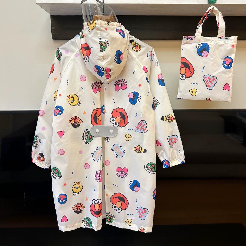Japanese Fashion Lightweight Quick-Drying Breathable Kids Raincoat Rainproof Kindergarten Waterproof Poncho Primary School Student Schoolbag
