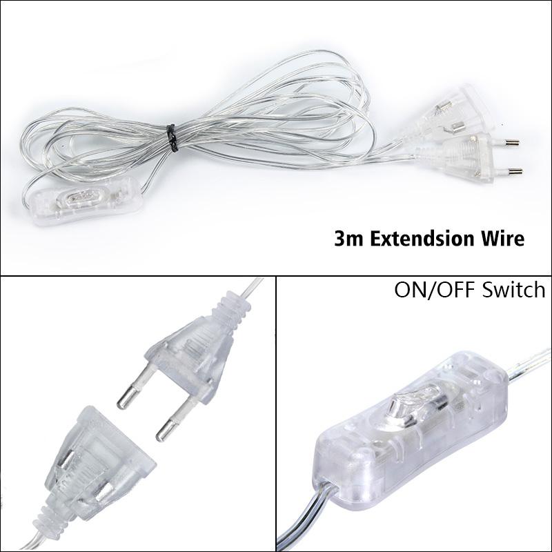 9x3/12x2m Christmas Lights Garland LED Curtain Icicle String Light Fairy Wedding Lighting Decoration Home Windows Party Garden