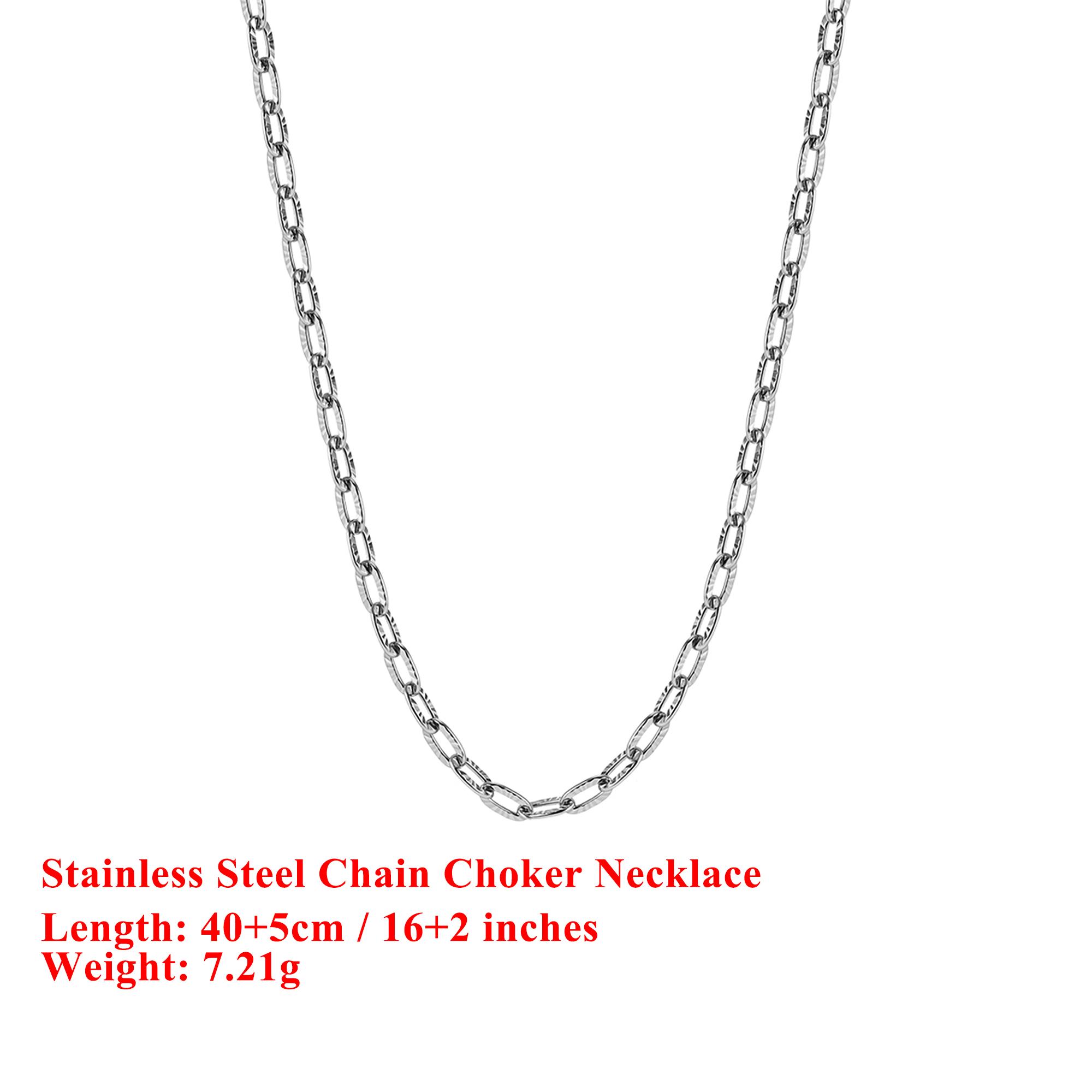 

EFFIE QUEEN Stainless Steel 18k Gold Paperclip Link Chain Choker Necklace Simple Jewelry for Women, Men Neck Chain Gift STCC01 серебряный