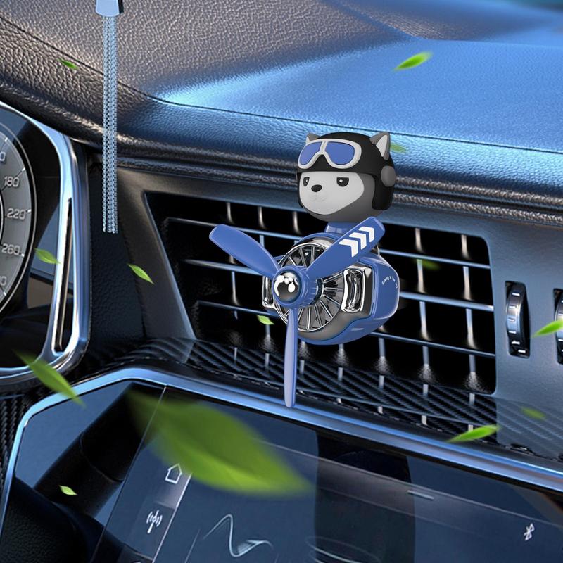Helicopter Air Freshener Car Cute Car Aromatherapy Dog Pilot Car Air Purifier With 2 Fragrant Tablets Car Perfume Air Freshener