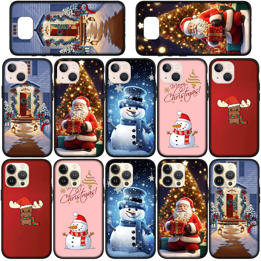 Case for iPhone 17 16 15 Xiaomi Poco F8 F7 X7 X6 M8 C85 C75 C71 Redmi Note 14 13 12 11 Pro Max A3 A4 14C 13C 15C Santa Claus Gift Merry Christmas Deer