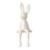 A03F-Statua Figurine Coniglietto Carina Con Orecchie Lunghe Seduta Decorazione Decorazione Stanza Per Scrivania Libreria Regalo Per Amici