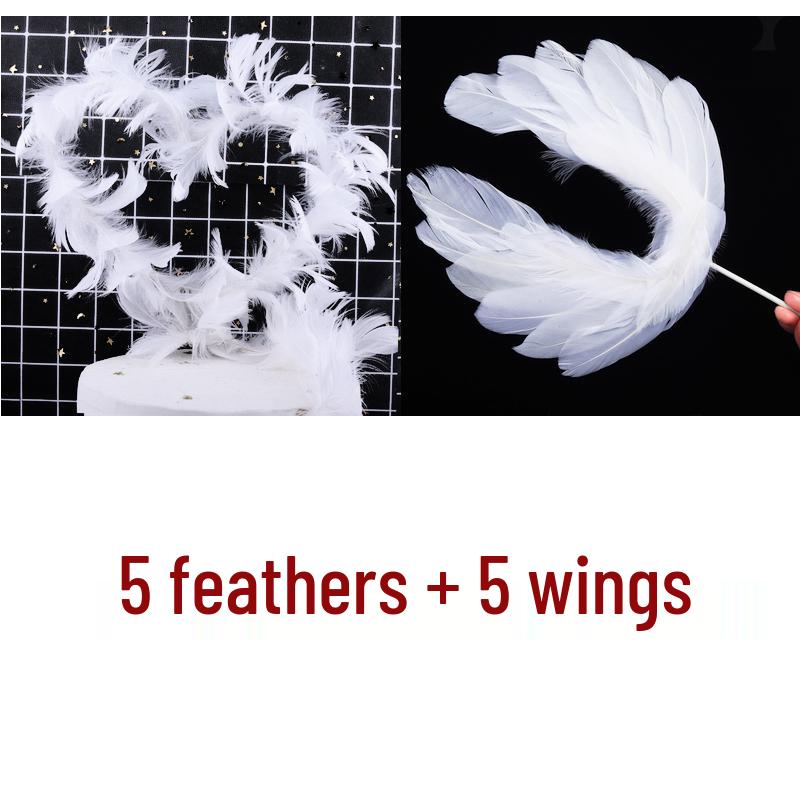 Angel Wing Feather String Lights Cake Topper Ornaments