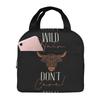 Funny Highland Cow Insulated Lunch Bag for Women Kids Portable Food Boxes Thermal Lunch Box Tote