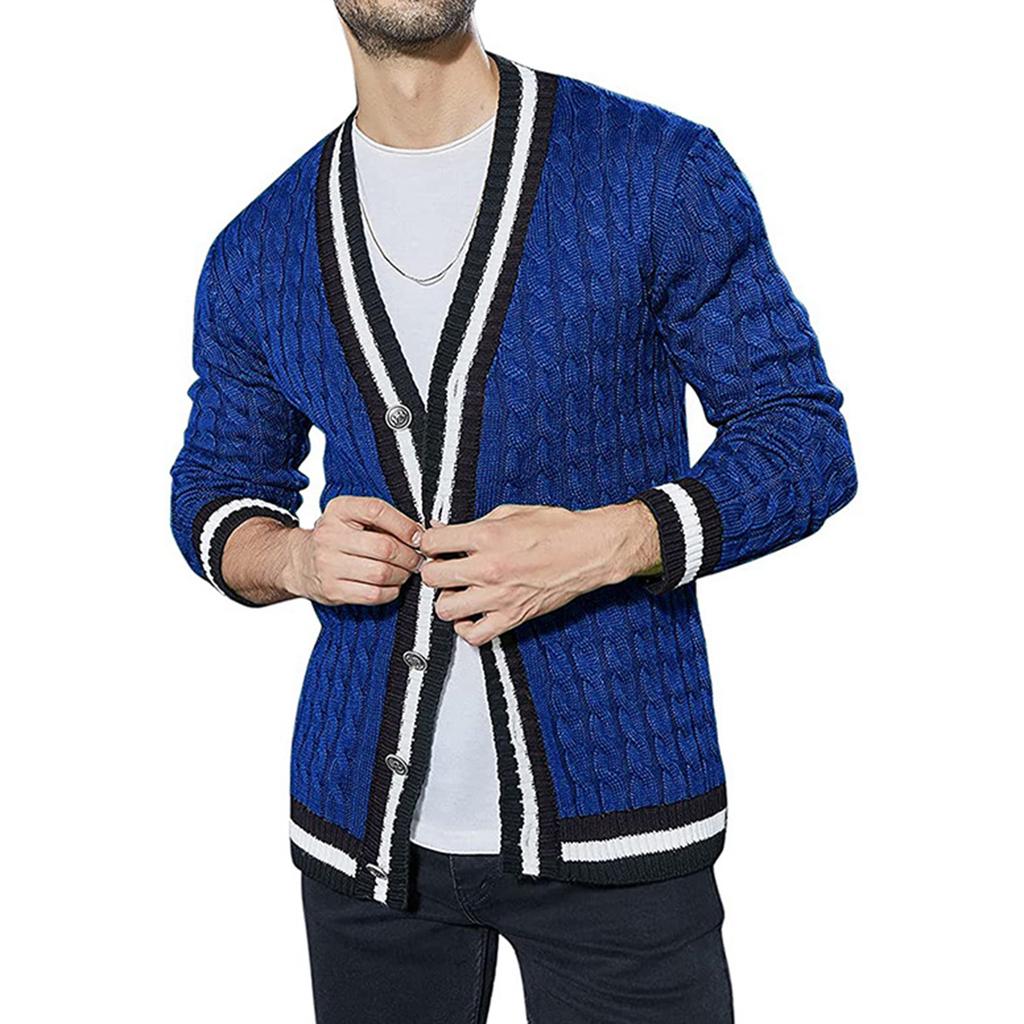 Men's Trend Leisure Loose Adding Fleece Outerwear Cardigan Knitting Sweater Coat