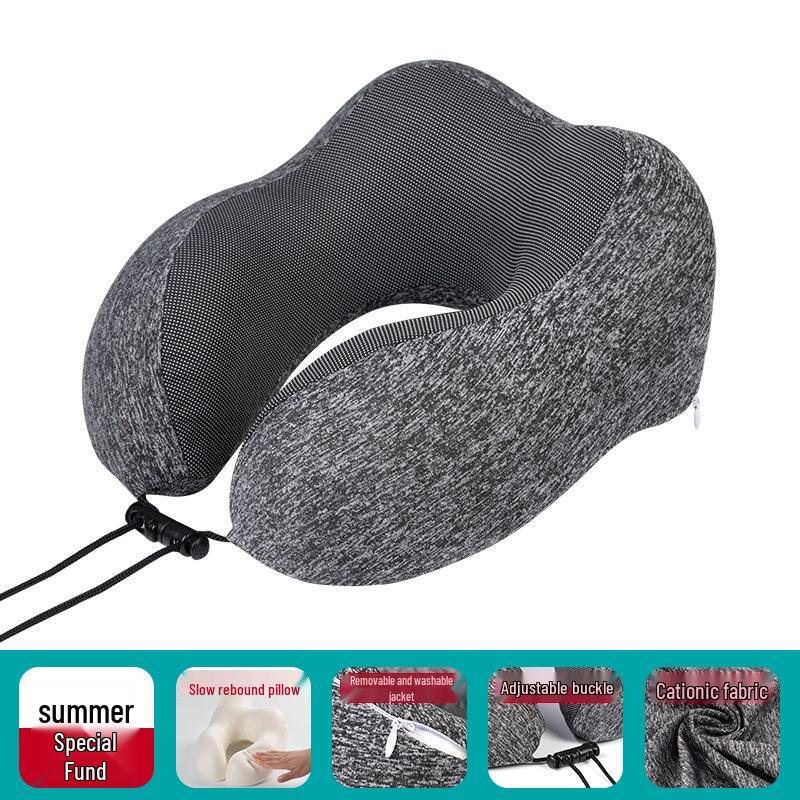 Memory Foam U-shaped Neck Pillow Travel Set – Airplane & Nap Support