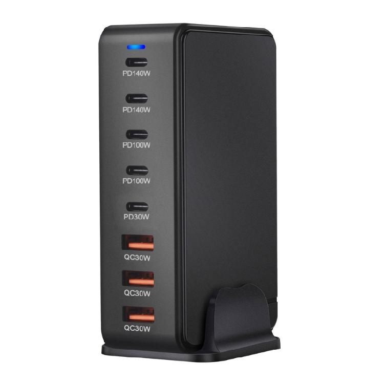 600W USB C Fast Charging Station 8 Port Power Adapter with 5 USB C and 3 USB A for Efficient Multi Device Charging