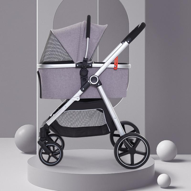 Hot New Design Easy Fold Portable Removable Basket Pet Dog Stroller  for Dog Cat Travel Pet Trolley Carrier