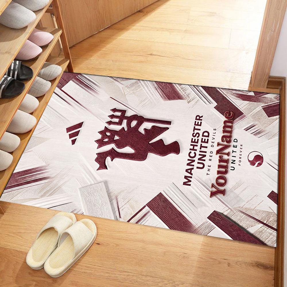 Manchester Customizable Name Carpet Design for Playrooms Kitchen Bedrooms Outdoor Antislip Carpet Anime Office Decor Perfect Gift for Friends & Family