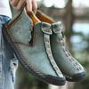 Men's Martin Boots Spring and Autumn New Large Size Zipper Men's Boots Outdoor Casual Hand-sewn Tooling Boots