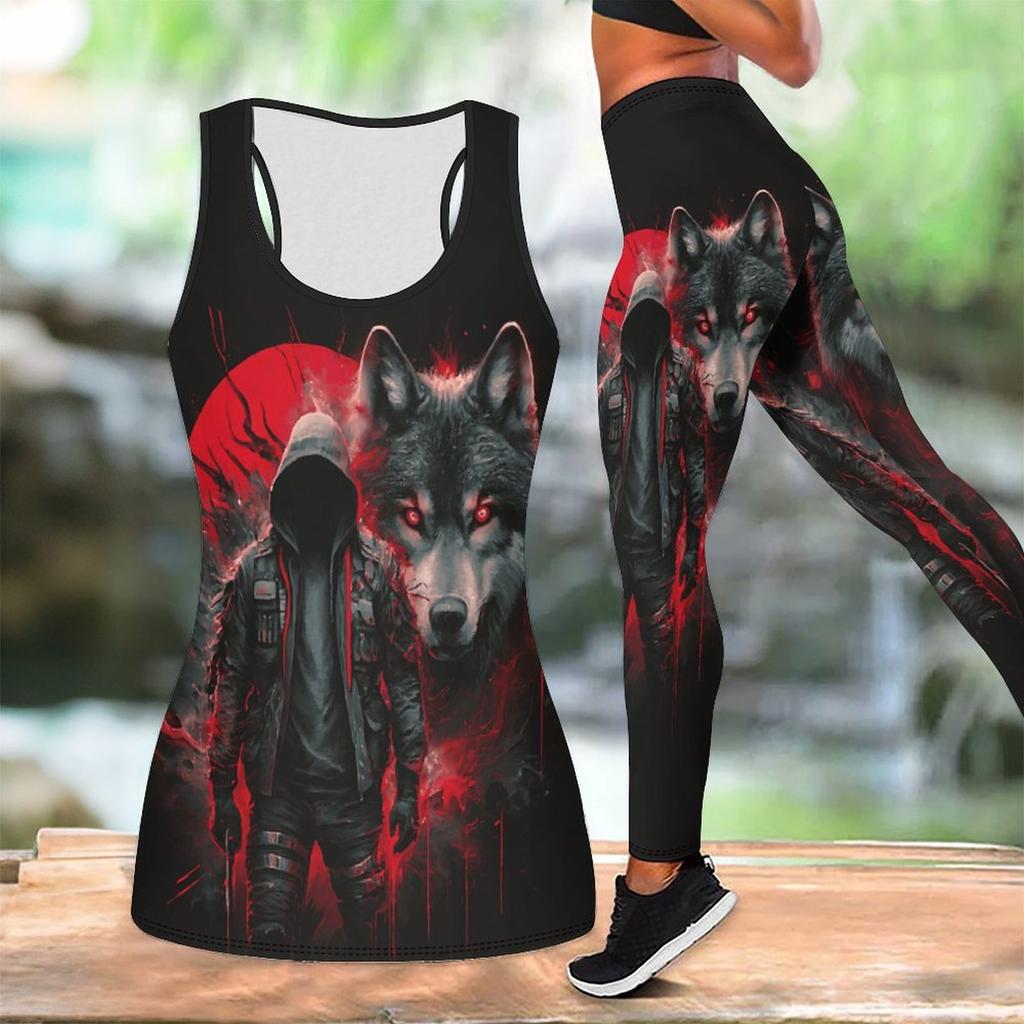 Unity of Animals Pattern Print Yoga Outfit for Women Fashion Workout Leggings Fitness Sports Casual Yoga Set Sports Suit