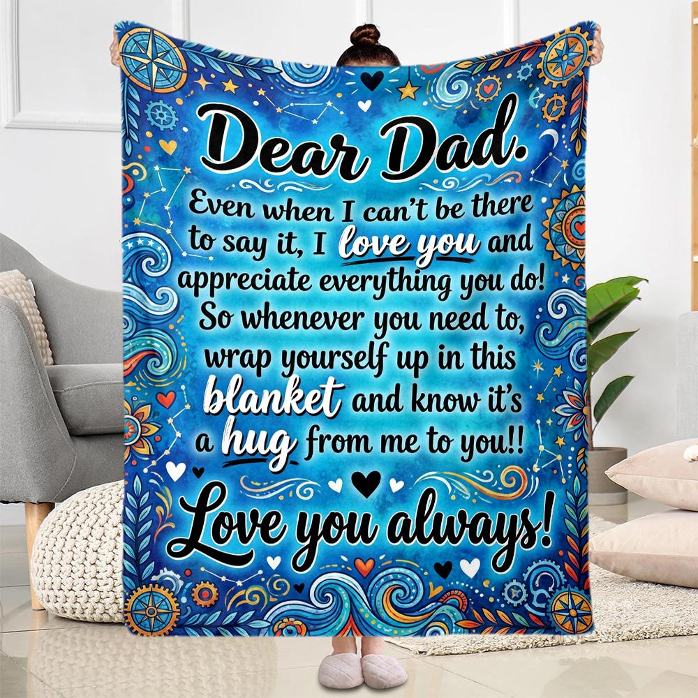 Love Letter Dad Blanket Soft & Cozy Great for Bed Picnics Office Four Seasons Universal Playful Design Gifts For Family Or Friends