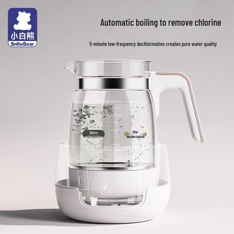 SnowBear Smart Temperature Baby Kettle with Dechlorination, 1.2L CN plug (adapter included)