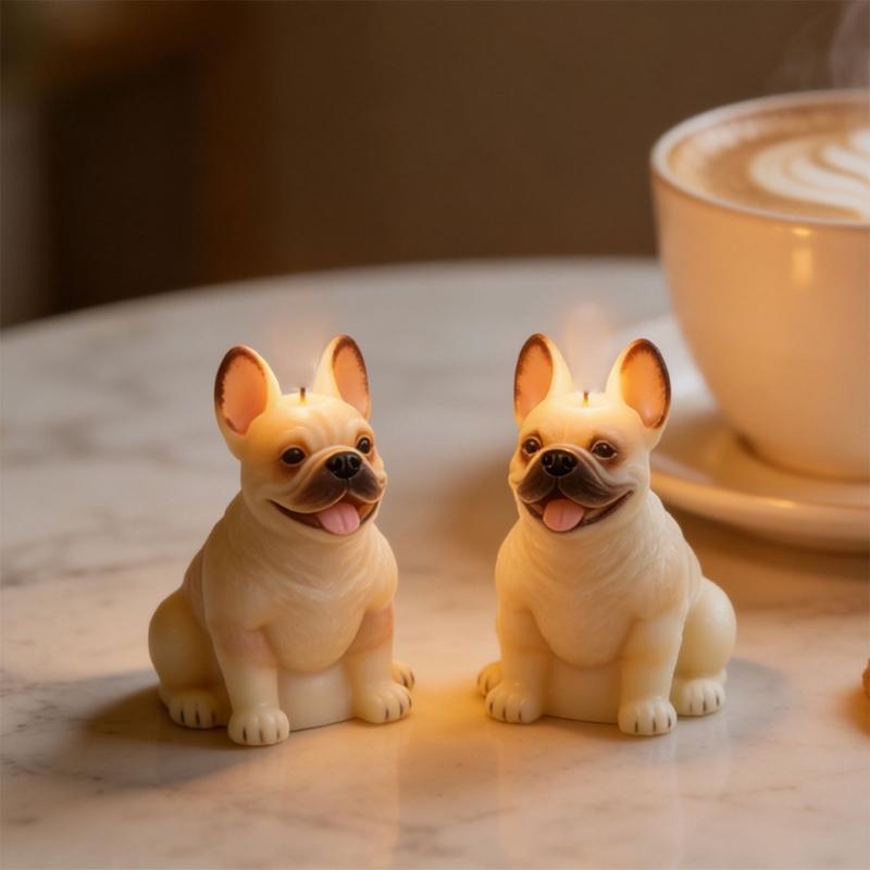 Creative French Bulldog Silicone Candle Mould For Customes Aromatherapys And Decoration