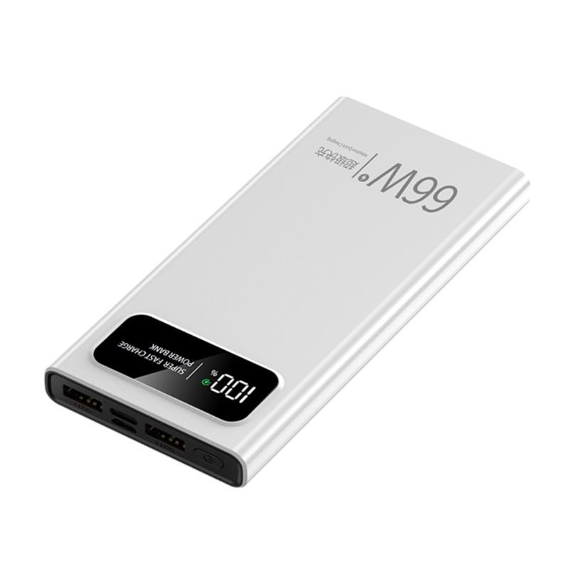 

66 Вт Мобільний адаптер живлення 20000/30000/40000 мА PD3.0 20 В Двонаправлений швидкий зарядний пристрій для студентів мандрівників 20000 mA білий