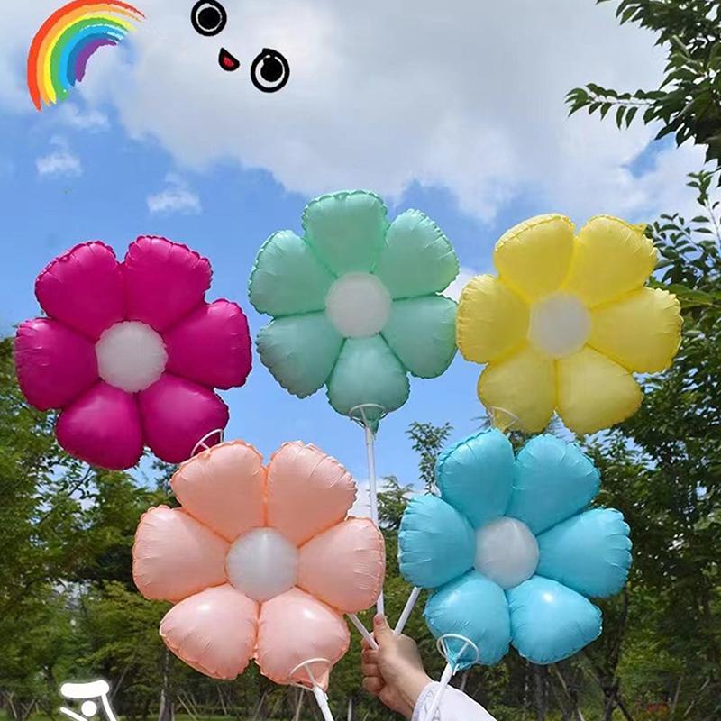 5Pcs/Set Candy Color Daisy Balloon Sun Flower Foil Balloons Photo Props Wedding Birthday Party Decorations