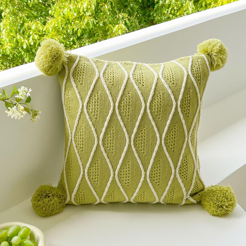 Knitted Pillow Cover Sofa Pillow Cushion Office Lumbar Pillow Home Pillow Cover