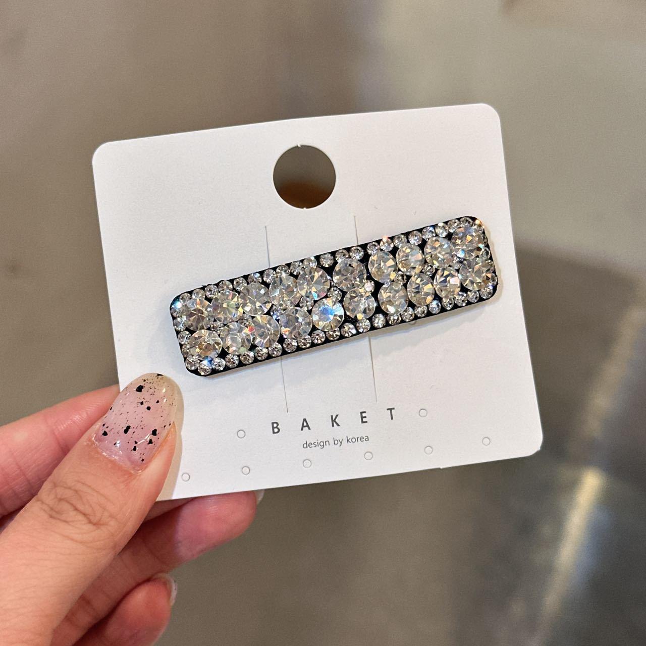 

Korean Rhinestone Square Hair Clip - Light Luxury Versatile Hairpin