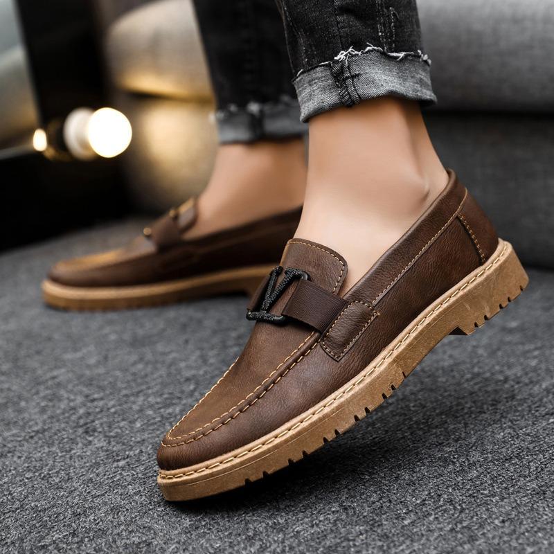 Klassische Original Herren Lederschuhe Sommermode Freizeitschuhe Herren Halbschuhe Bequeme Business Flats Büro Arbeitsschuhe