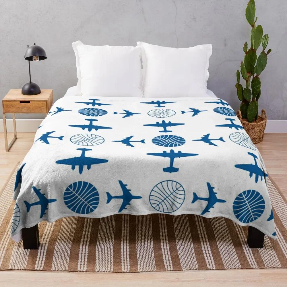 Airplane Flannel Throw Blanket Cartoon Pattern for Couch Sofa Bed King Queen Size Super Soft Warm Lightweight All Season Warm