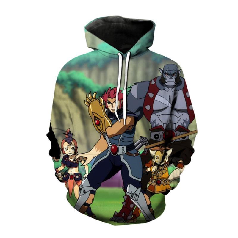 Sword Hero Anime Fleece Hoodie, Men's Thick Warm Autumn Winter Sweatshirt, Warrior Character Print Pullover for Anime Fan Meetups