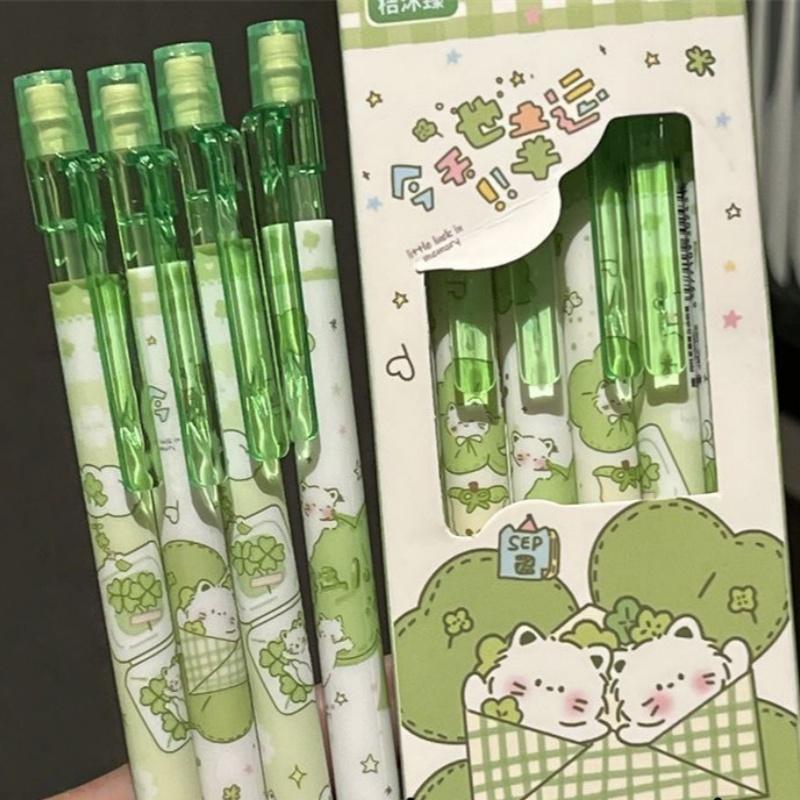 4Pcs 0.5mm Mechanical Pencils With Eraser Smooth Writing Erasable Automatic Pencil School Office Supplies Student Stationery