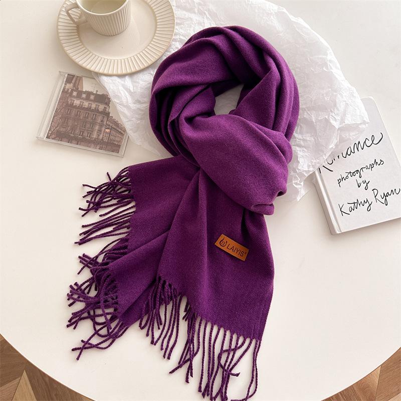 Autumn And Winter  Cashmere Scarf For Women, Solid Color Warm Shawl, Fashion Tassel Scarf, Versatile Scarf