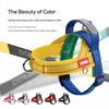 Tri-Color Contrast Dog Harness with Edge-Wrapped Webbing - Non-Choking and Adjustable Saddle Design