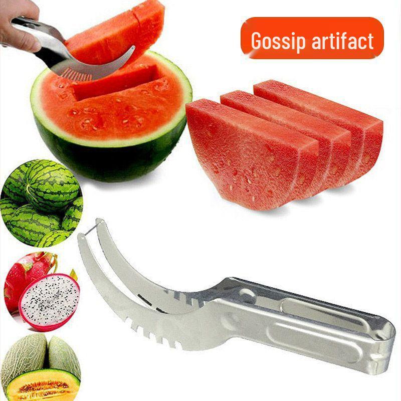 Stainless Steel Double-Headed Fruit Baller & Carving Knife with Watermelon Flesh Remover Spoon
