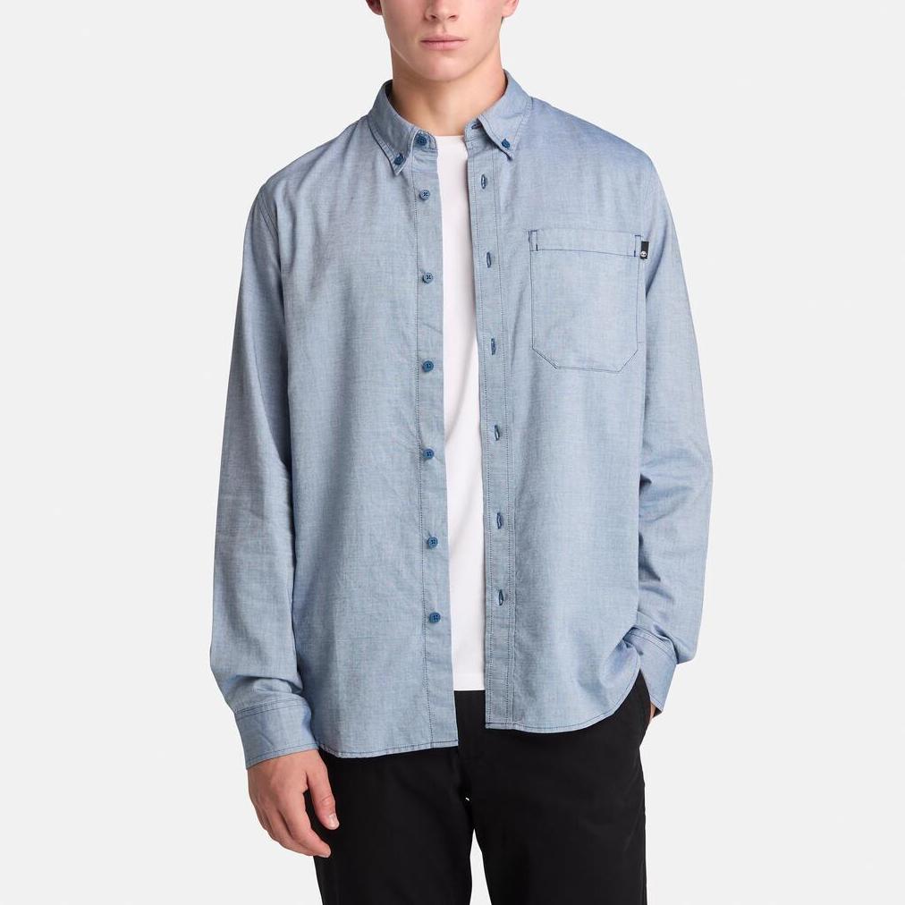 Timberland Polo Exterior Transpirable Moda Camisa de Manga Larga Hombre camisas Índigo Profundo A6AWM-G66