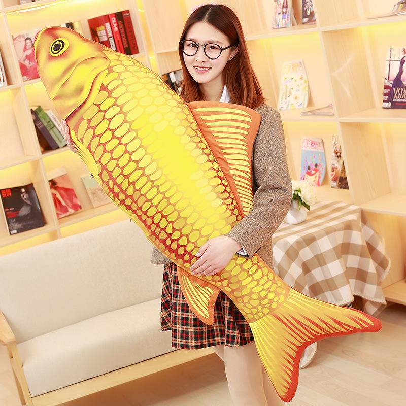 Simulated Carp Throw Pillow Koi Plush Toy Children'S Doll Rag Doll Goldfish Doll Creative Gift Removable And Washable