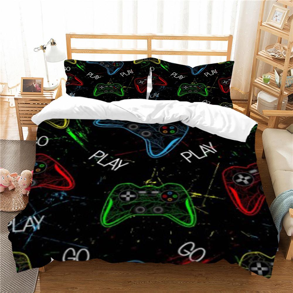 Gamer Home Textiles 3D Print Duvet Cover Set High Quality Microfiber Bedding Set Boy Man Single Double Size Qulit Cover