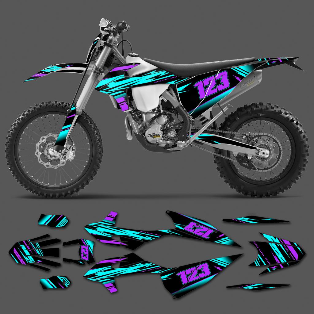 PowerZone Custom Team For KTM SX SXF MX 2019 2020 2021 2022 EXC XCW Enduro 2020-2023 125 to 500cc Graphics Decals Stickers Kit