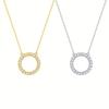 Huitan Simple Stylish Circle Shaped Pendant Necklace Full with Cubic Zircon Luxury Wedding Accessories for Women Fashion Jewelry