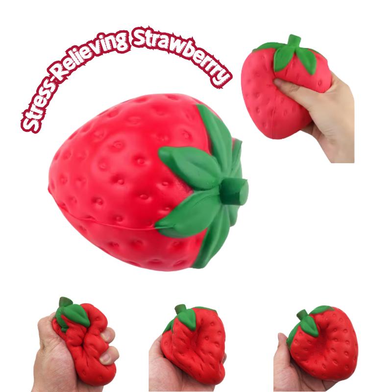 Super Jumbo Strawberry Squishy Cream Scented Slow Rising Non-Toxic Anti-Anxiety Squeeze Venting Toy for Kids Adults