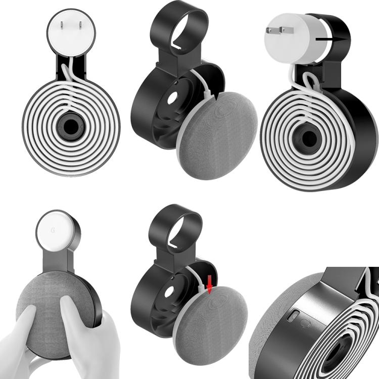 Wall-Mounted Bracket Power Cable Storage For Google Nest Mini US Plug