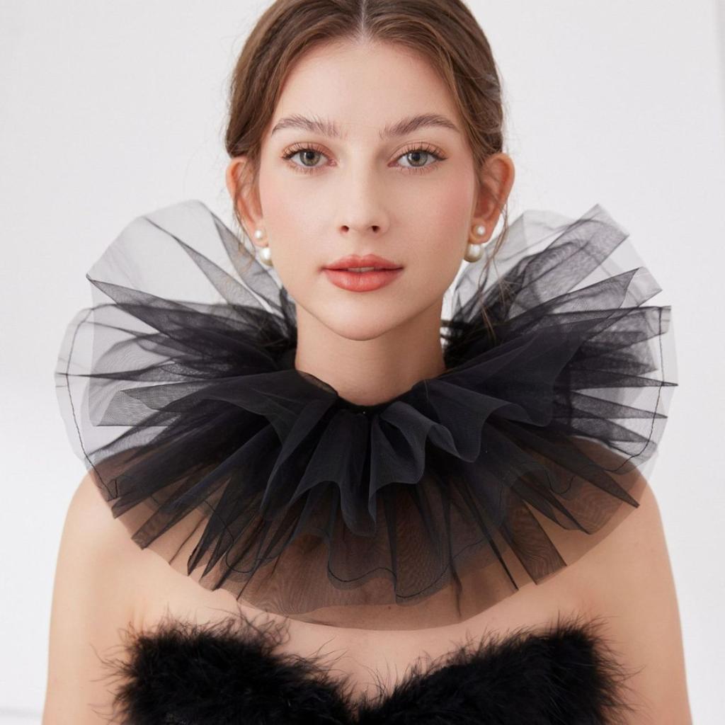 Women Mesh Fake Collar Necklace Detachable Shirt False Collar for Women Blouse Sweater Lapel Top Clothes Accessories