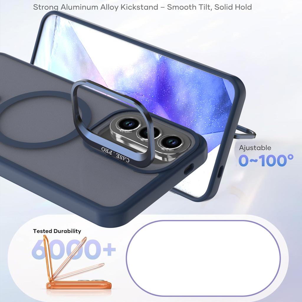 Pro Samsung Galaxy A56 5G / A36 5G Magnetický kryt Sklápěcí stojánek Matný PC + TPU Kryt na telefon