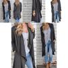Open Front Loose Knit Cardigan Womens Cotton Long Sleeve Top For European Style Layering