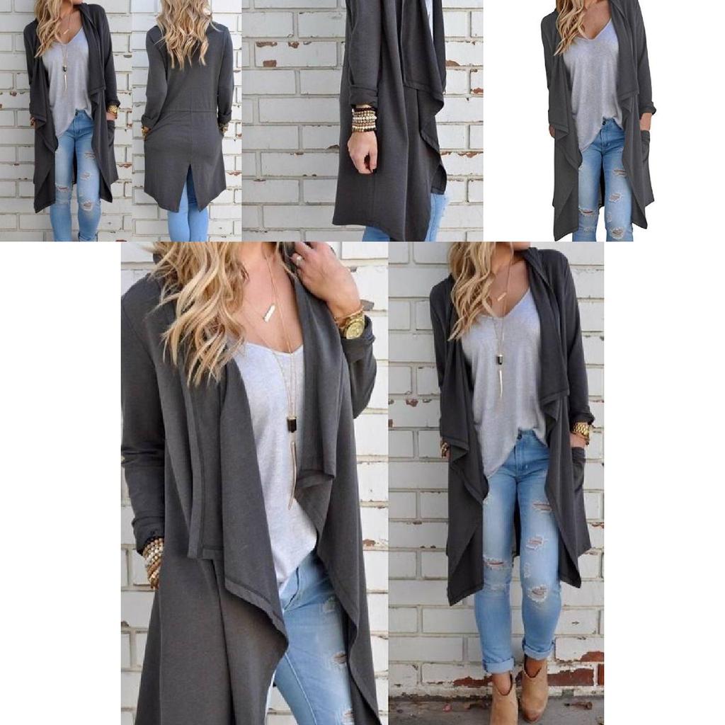 Open Front Loose Knit Cardigan Womens Cotton Long Sleeve Top For European Style Layering