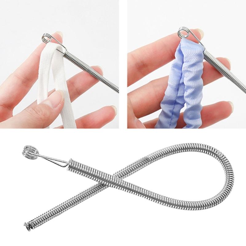 Bendable Steel Cord Threading Tool For Drawstring Spring Threader Clip Flexible String Puller Home Sewing Essential