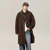 Men's Mid-Length Windproof Woolen Coat - Autumn/Winter, Japanese Style, Loose Fit, Thickened Lapel Jacket
