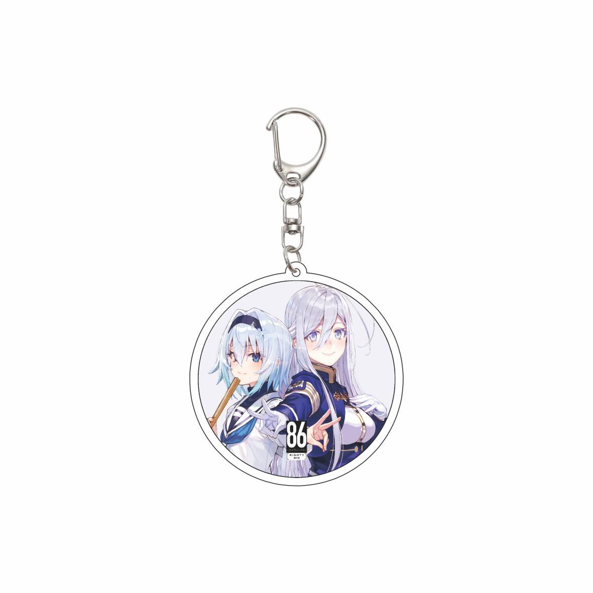 

55MM Anime 86 EIGHTY-SIX Keychain Vladilena Milizé/Shinei Nouzen/Kujo Nick Key Chain Acrylic Model Plate Christmas Gifts 55mm