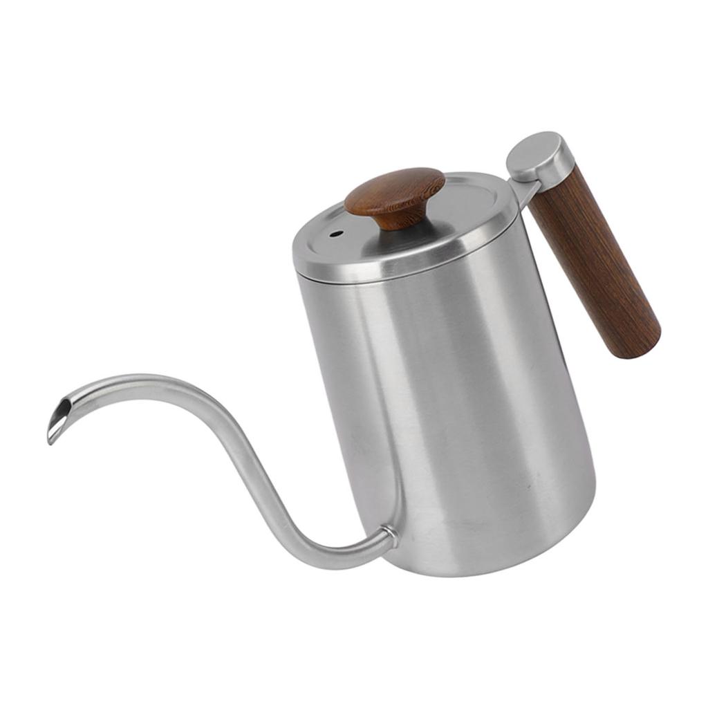 Pour Over Coffee Kettle 304 Stainless Steel Gooseneck Narrow Spout Coffee Kettle with Wood Handle