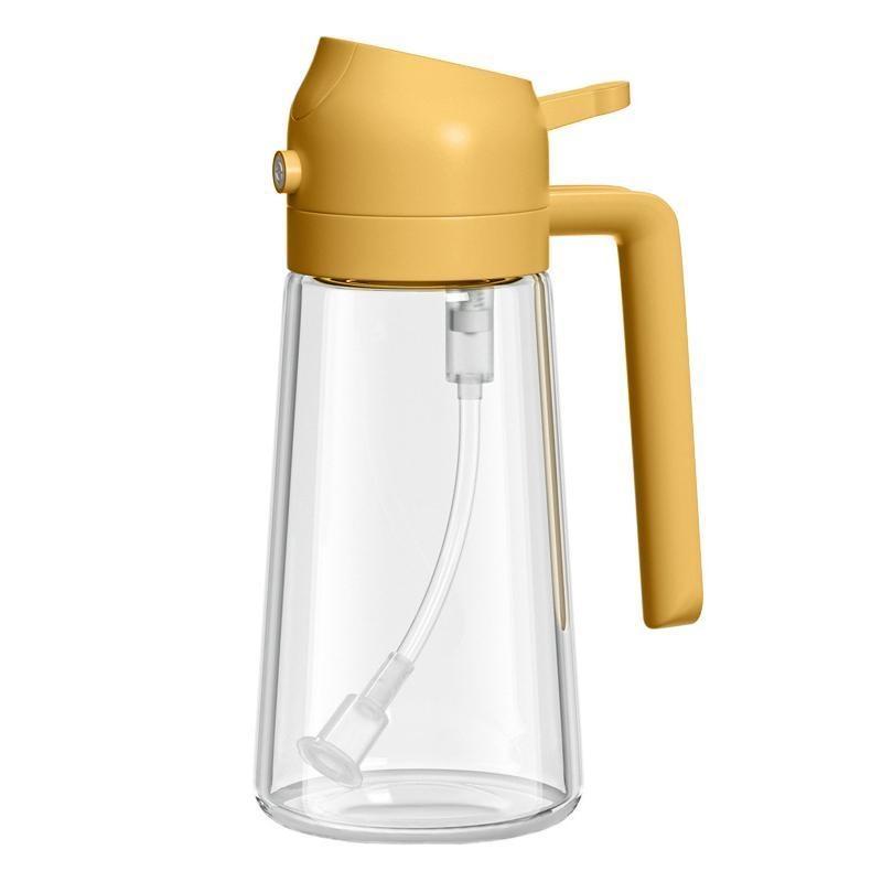 2 In 1 Oil Spray Bottle, 470ml Anti-leakage Olive Oil Sprayer, Plastic Baking Oil Spray Oil Bottle Dispenser, Kitchen Gadgets