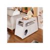 Table d'appoint - Blanche - Design rond - Mobile sur roulettes - Idéale pour petits espaces