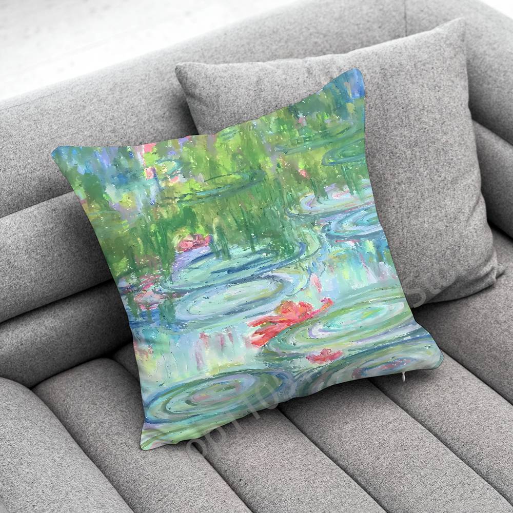 C-Claude Monet Garden Paint Throw Pillow Case For 55x55cm 40x40cm 45x45cm 50x50cm 30x30cm Square Office Pillowship Cover