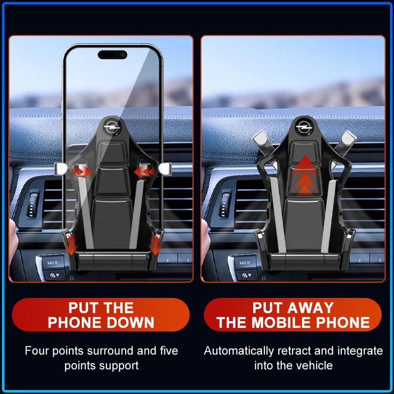 Racing Seat Style Car Phone Holder Emblem Air Vent Gravity Mount Auto Cell Phone Stand For Opel Astra C G H Insignia J K Zafira B Corsa Vectra C Corsa
